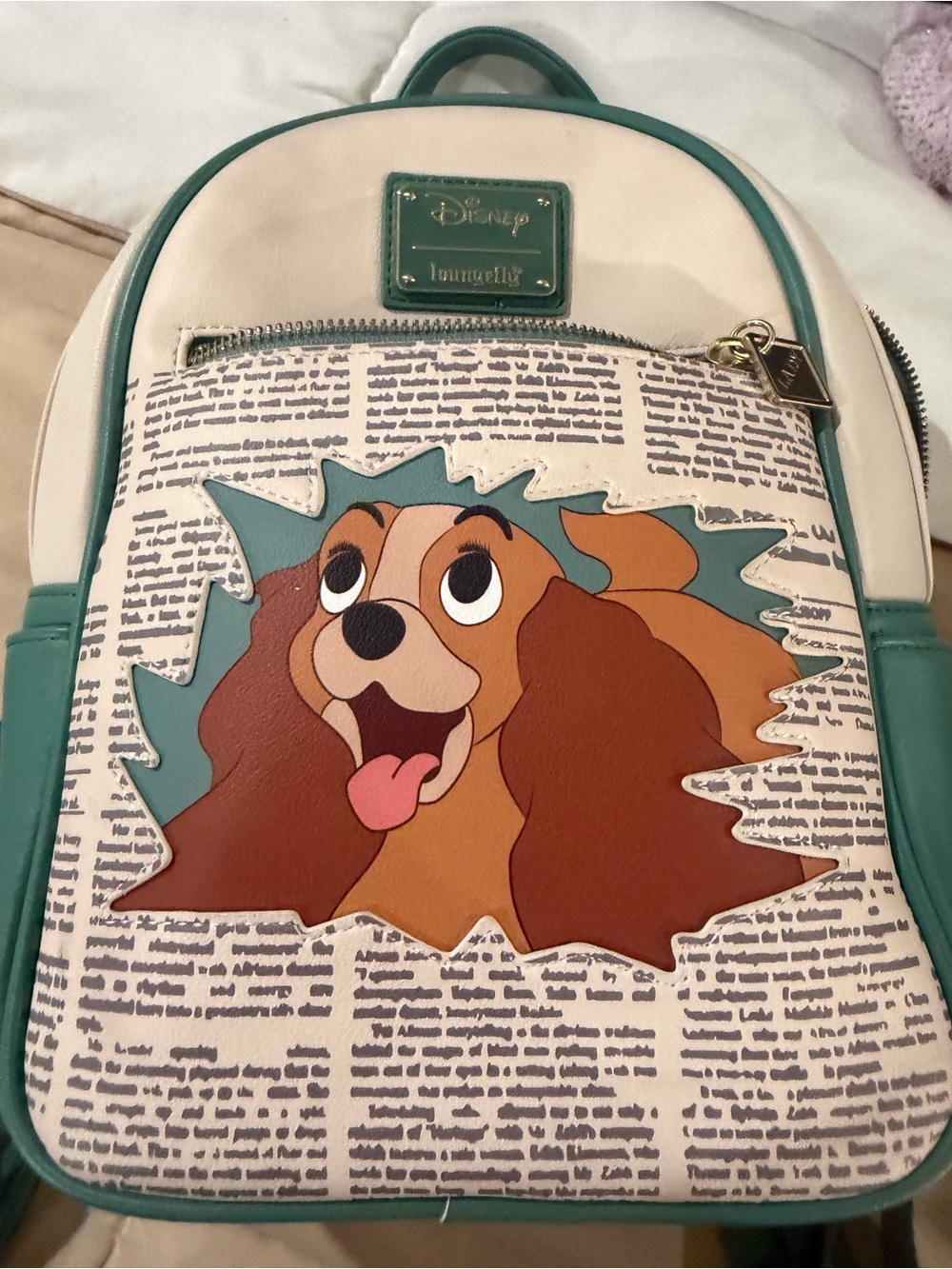 Disney Teal & Cream Lady Graphic Mini Backpack - Picture 11 of 15
